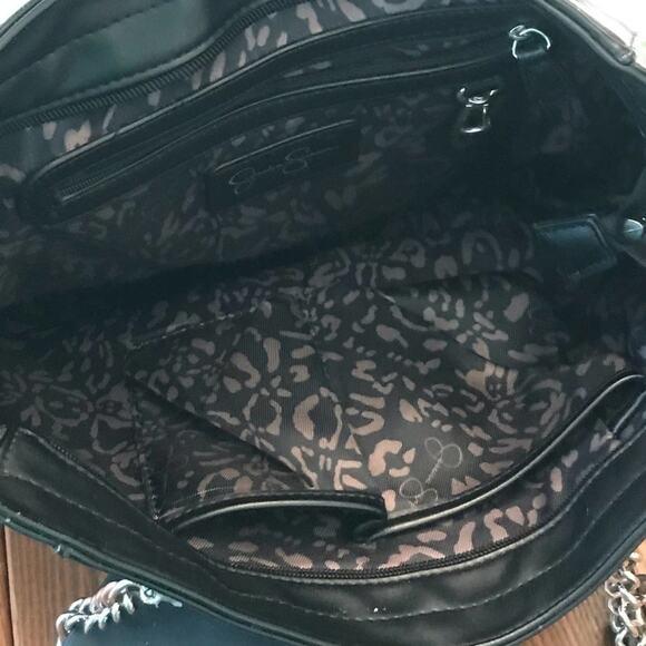 Jessica Simpson shoulder bag purse black bow white - Picture 9 of 9